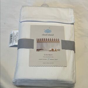“🩷Bundle 4/$19” Cloud Island Soft White Crib Skirt nursery newborn baby girl boy